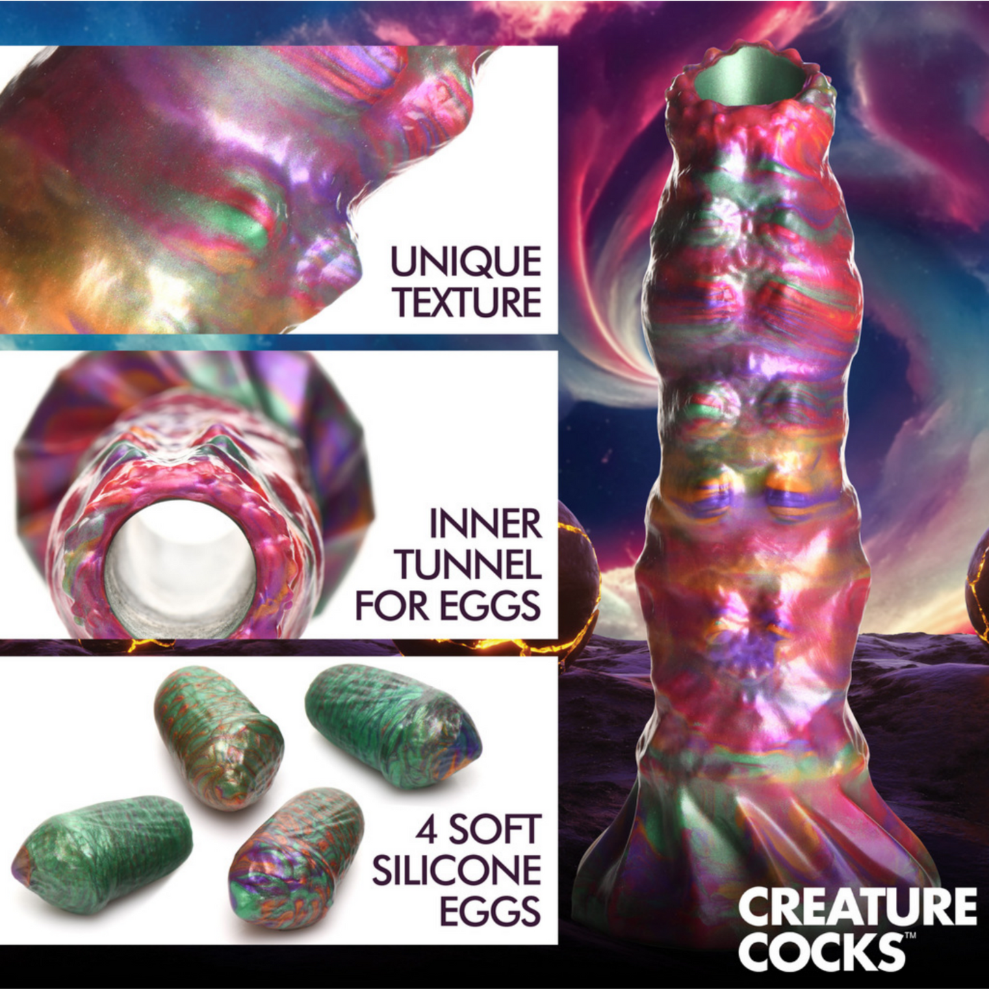 Larva Silicone Ovipositor Dildo w/ Eggs