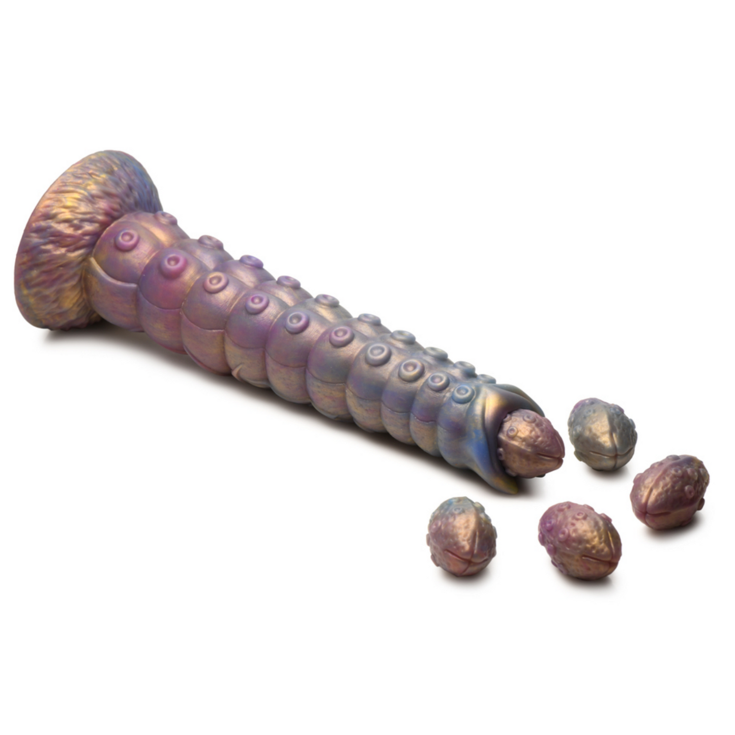 Deep Invader Tentacle Ovipositor Silicone Dildo with Eggs